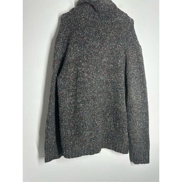 RALPH LAUREN Knit Mens Cardigan Shawl 1930s Marled Shawl Grey Wool Silk XL - Picture 12 of 13